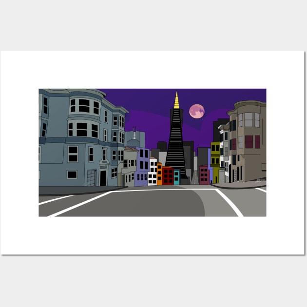 San Francisco at Night Wall Art by Daburninator22